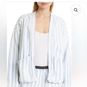 FREECITY SAINT-TROPEZ SAILOR KIMONO JACKET-INDIGO STRIPE